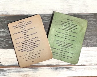 Two Vintage Railroad Agreement Booklets - PRR - Baltimore & Eastern Railroad - Train / Railroad / Locomotive - Railroad Agreements Books