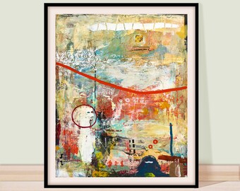 Horizon view . High quality abstract art print in various dimensions ,Printed on 320 gsm cotton paper it will last generations  enjoy.