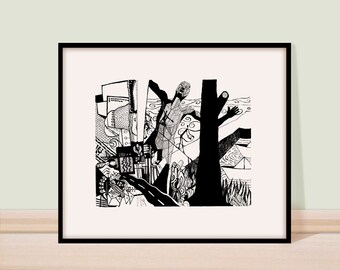 Breath. High quality surreal art print in various dimensions ,Printed on 320 gsm cotton paper it will last generations  enjoy.