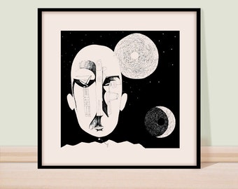 Child with a kite.High quality surreal art print in various dimensions ,Printed on 320 gsm cotton paper it will last generations.