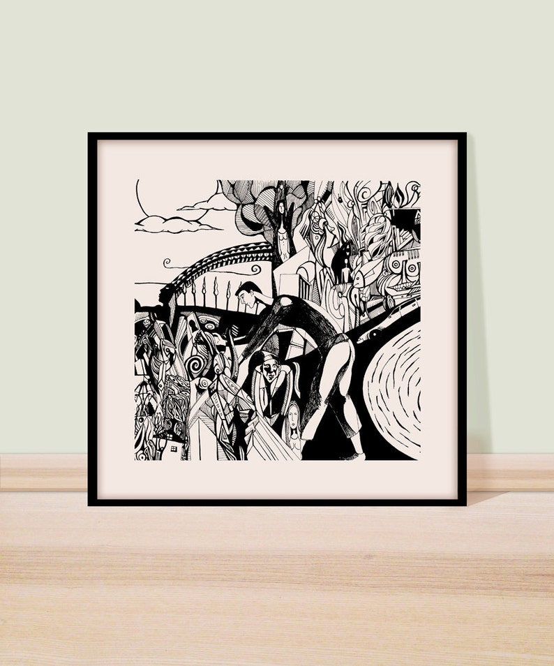 Lost and found.High quality surreal art print in various dimensions ,Printed on 320 gsm cotton paper it will last generations enjoy. image 1