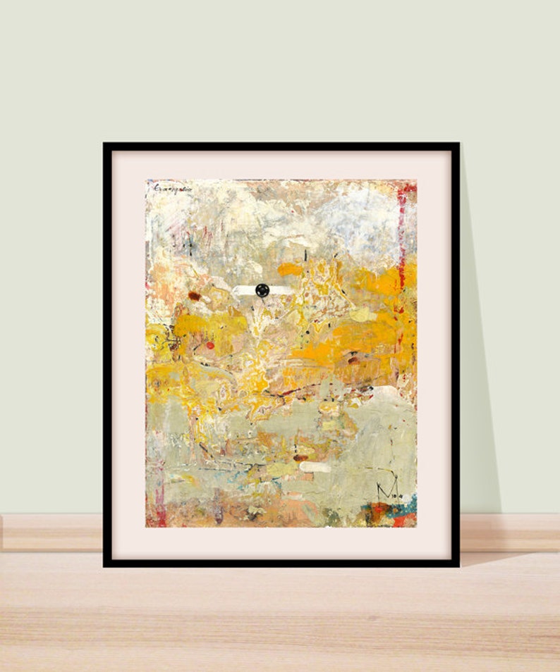 Yellow sky. High quality abstract art print in various dimensions ,Printed on 320 gsm cotton paper it will last generations enjoy. image 1