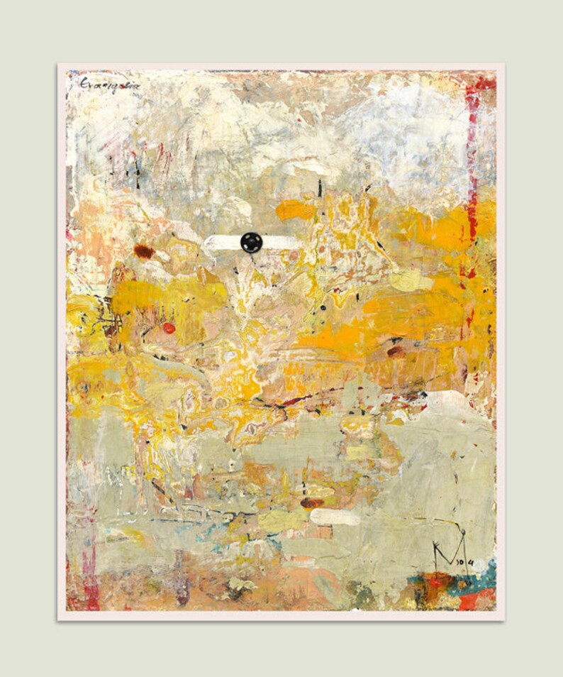 Yellow sky. High quality abstract art print in various dimensions ,Printed on 320 gsm cotton paper it will last generations enjoy. image 2