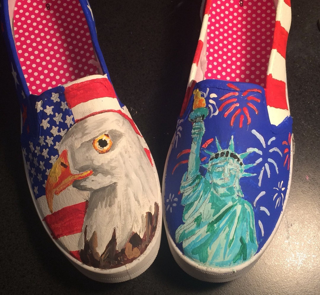Patriotic Shoes - Etsy - Black Formal Shoes With Patriotic Detailing Options