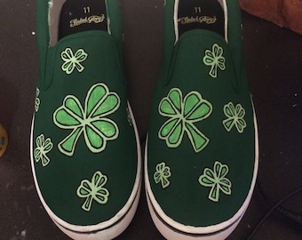 Handpainted Celtic Shamrock Shoes