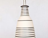 Oil dispenser in ceramic, oil cruet, handmade oil bottle,striped patterns, porcelain stoneware