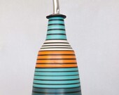 Oil dispenser in ceramic, oil cruet, handmade oil bottle,striped patterns, porcelain stoneware