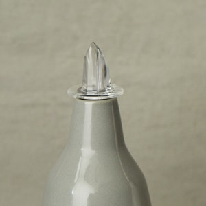 dispenser for olive oil, vinegar cruet handmade dark grey white bottle in ceramic image 7