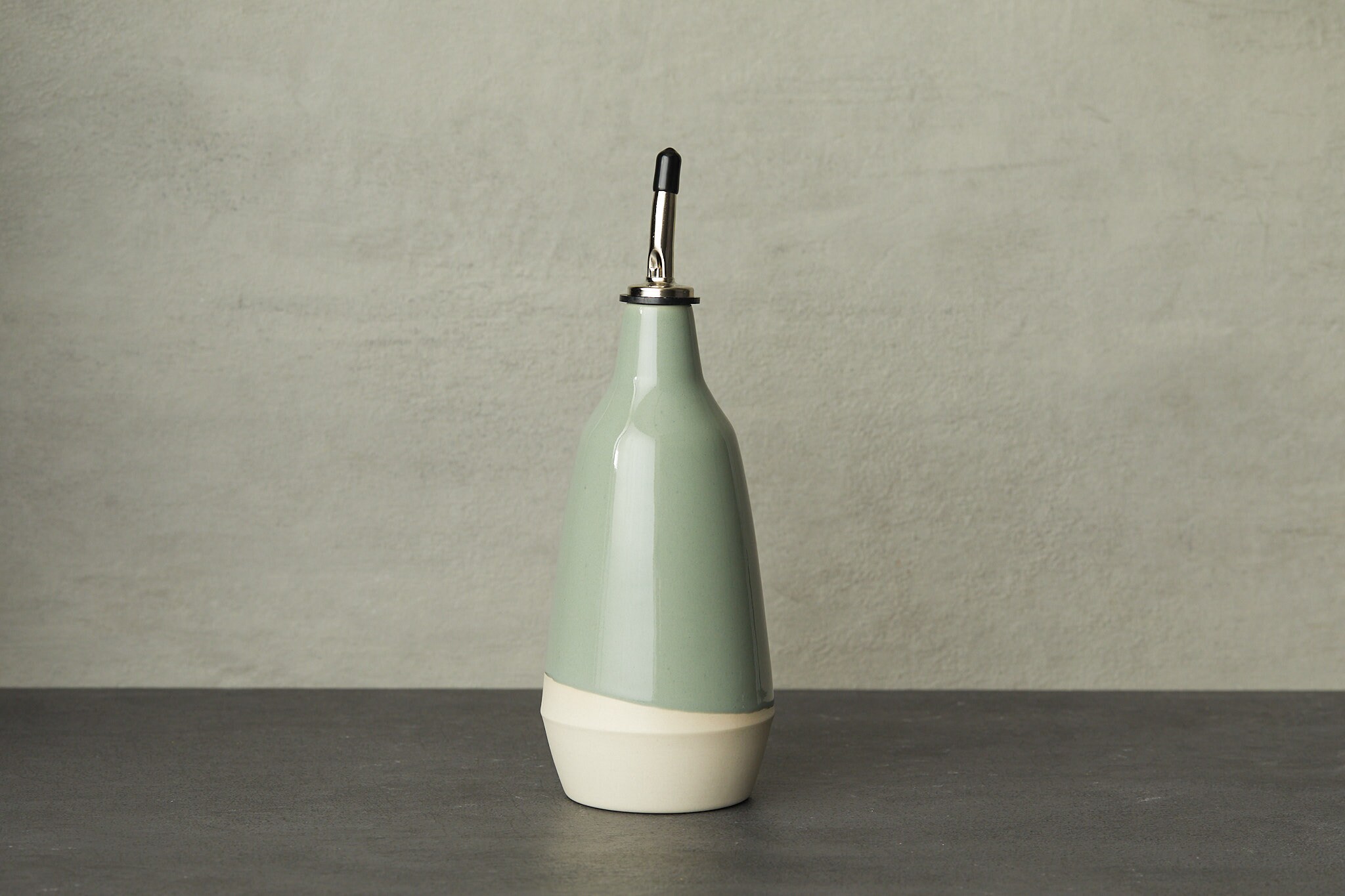 Handmade ceramic oil and vinegar dispenser