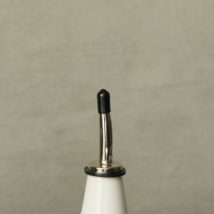 dispenser for olive oil, vinegar cruet handmade dark grey white bottle in ceramic image 8