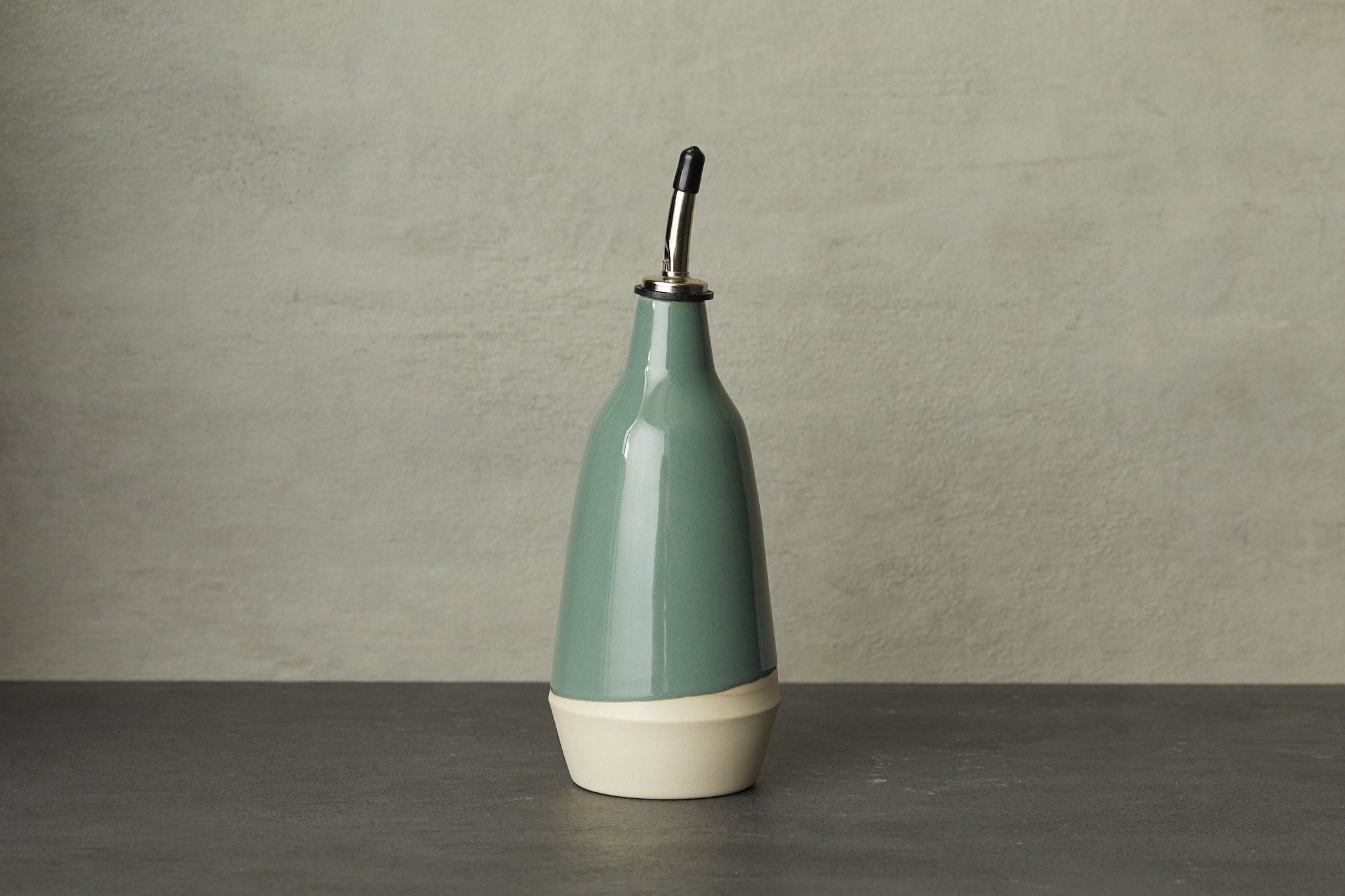Handmade ceramic oil and vinegar dispenser