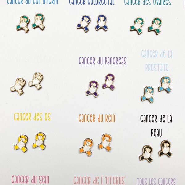 Boucles d’oreilles f*ck cancer