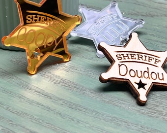 Personalized Sheriff Star Pins