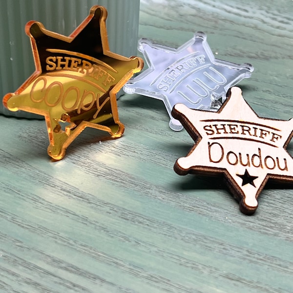 Personalisierte Sheriff-Stern-Pins