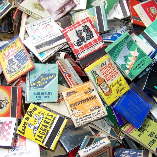 Fun Lot 40 Mixed Vintage Matchbooks Matchcovers Variety Pack Of Advertisments Retro Ephemera Bag Random Unsearched Collectible Slice History