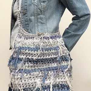 Handmade cross body festival crochet bag