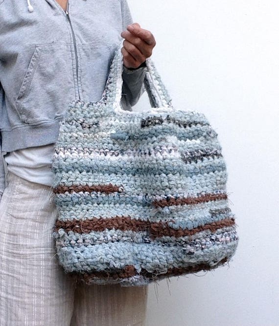 Handmade Gehaakte Tote Tas Repen Stof. Only One in the - Etsy