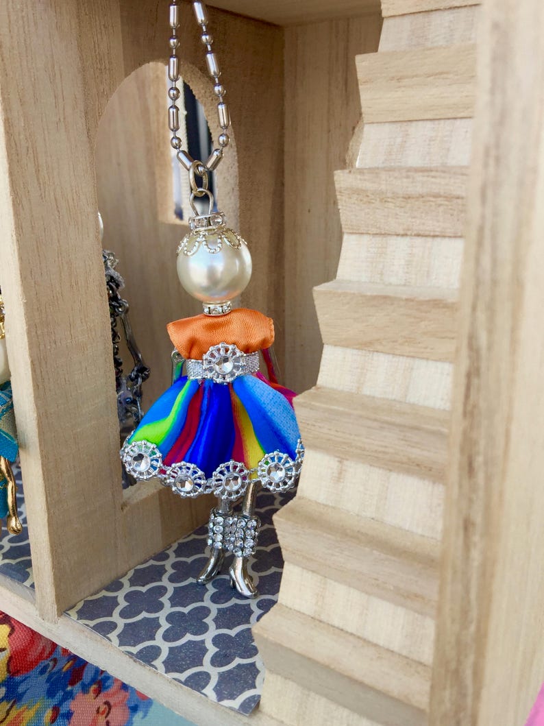 French Doll Pendant Necklace Mexican Cinco De Mayo Fiesta Ellie S Belle Melena