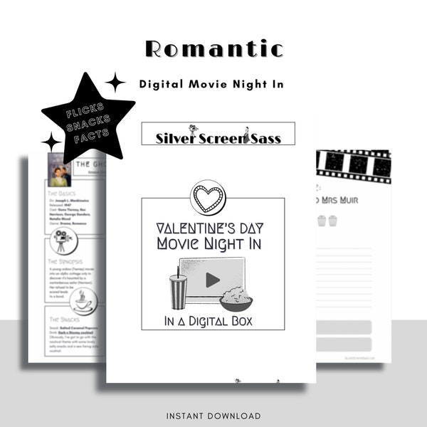 Romantic Movie Night In Double Feature … a Digital Box - Date Night, Valentines Day gift/present