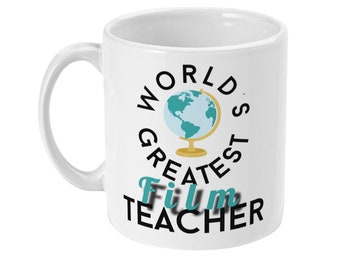 World’s Greatest Film Teacher Gift White or Red Mugs End of Term/Semester - Thank you Present