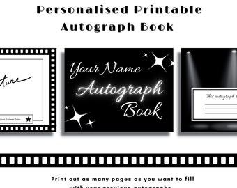 Personalised Printable Autograph Book - 100 downloadable pages