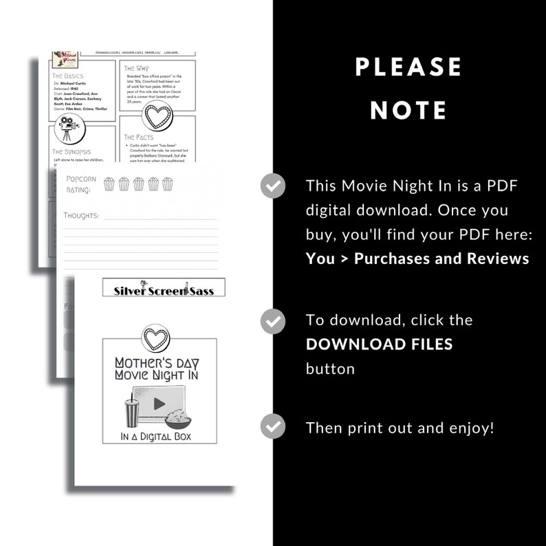 Mothers Day Movie Night In Double Feature a Digital Box movie fan/film buff gift/present image 2