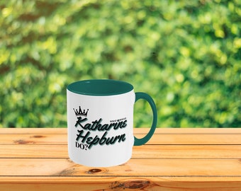 What Would Katharine Hepburn Do? Two Toned Green Mug Great Film lover gift