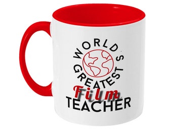 World’s Greatest Film Teacher Two Toned Mug Teacher gift