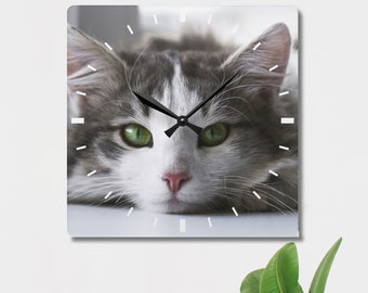 Orologio da parete personalizzato con foto del tuo animale domestico in acrilico, orologio personalizzato con la foto del tuo animale domestico, regalo per gli amanti degli animali, regalo commemorativo per animali domestici, regalo per il ponte arcobaleno