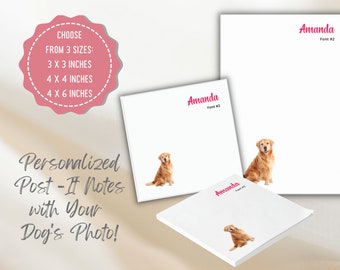 Personalized Dog Sticky Notes, Custom Dog Sticky Notes, Photo Sticky Notes, Sticky Note Photo Pads, Dog Paper Gift, Custom Dog Sticky Notes