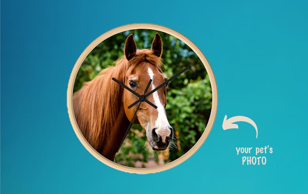 Pet Photo Clock Custom Wall Clock PERSONALIZED Photo Clock - Etsy