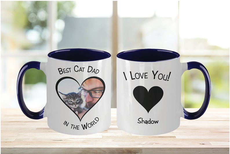 Best Dad Ever Coffee Mug for Cat Dad Personalized Gift Mug Cat Mug Personalized Cat Coffee Mug