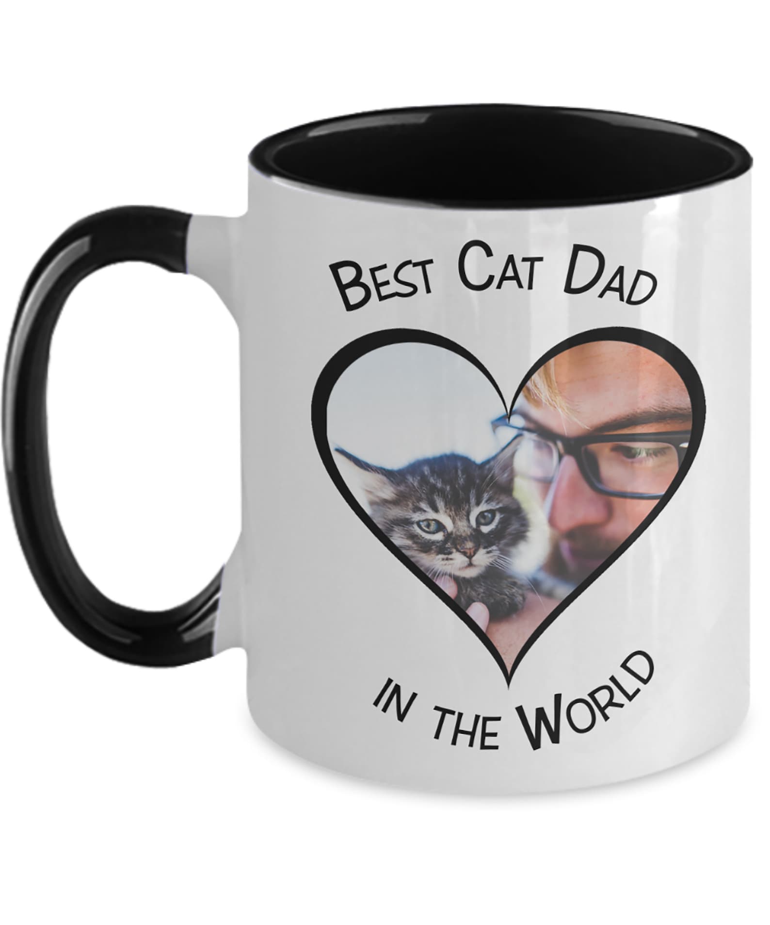 Best Dad Ever Coffee Mug for Cat Dad Personalized Gift Mug Etsy