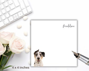 NEW SIZE! 4 x 4 Inch Notepad with Your Dog's Photo, Personalized Notepad, Custom Photo Notepad, Dog Lover Notepad Gift, Custom Dog Notepad