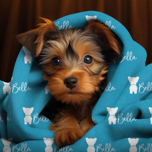 Aangepaste hondennaam deken, hondenras deken, nieuwe puppy cadeau, gepersonaliseerde hondendeken, huisdier naam deken, cadeau voor hondenliefhebbers, deken cadeau