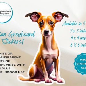 Italian Greyhound Vinyl Sticker, Puppy Sticker, Iggy Sticker, Iggy Lover Gift, AI Sticker, Italian Greyhound Sticker, Iggy Puppy Sticker