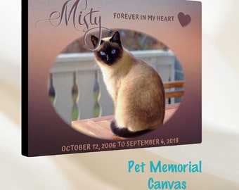 Huisdier Memorial Canvas, Cat Memorial Gift, huisdier verlies canvas, ter nagedachtenis aan kat, verlies van kat cadeau, kat eerbetoon canvas, ter nagedachtenis aan kat, kattenliefhebber