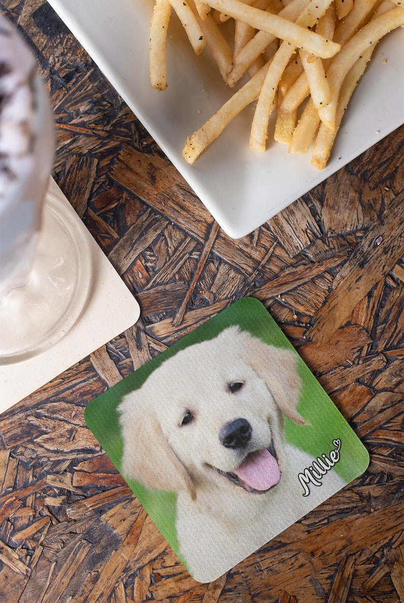PERSONALIZED Dog Coasters Drink Coasters Barware Holiday Etsy