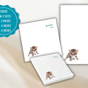 Blocco Post-it personalizzato a forma di gatto, blocco note personalizzato a forma di gatto, post-it con foto, blocchi di post-it con foto, post-it personalizzati per animali domestici