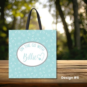Custom Dog Tote Bag, Dog Tote Bag, Dog Lover Tote, Dog Mom Bag, Personalized Dog Tote Bag, On the Go Dog Tote, Custom Dog Name, 9 Designs