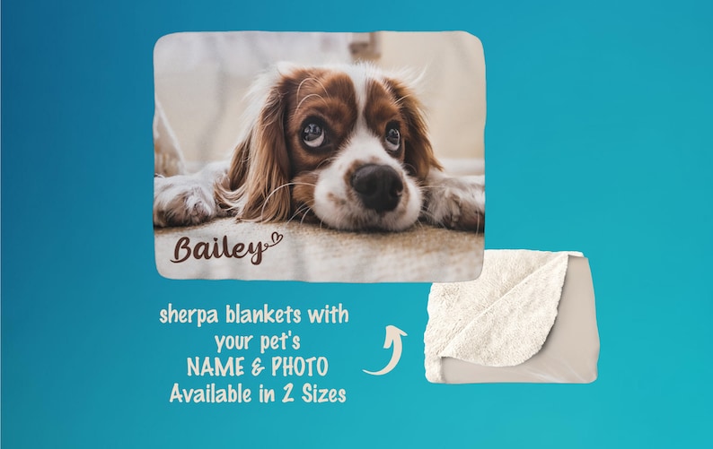 Pet Photo Blanket Personalized Dog Blanket Custom Photo Etsy
