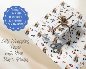 Envoltura de regalo de foto de perro, envoltura de regalo de amante de perro, envoltura de regalo de perro personalizada, envoltura de regalo de perro personalizada, papel de regalo de foto, envoltura de regalo de foto para ella
