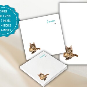 Personalized Cat Post-it Pad, Custom Cat Notepad, Photo Sticky Notes ...