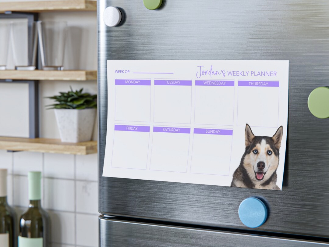Custom Pet Photo Post-it Note Planner, 10 X 6-inches, Weekly Planner ...