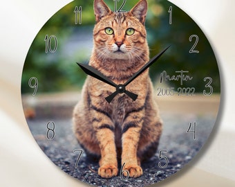 Orologio da parete personalizzato con foto di animali domestici in acrilico, orologio personalizzato con la foto del tuo animale domestico, regalo per gli amanti degli animali, regalo commemorativo per animali domestici, regalo del ponte arcobaleno