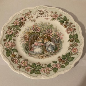 Royal Doulton Brambley Hedge zomerbord 21 cm breed Rare Find