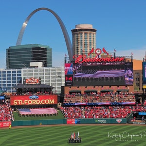 Busch Stadium St Louis Cardinals Opening Day Baseball Missouri Ball Park 2016 Ford Military American Flag Arch Fine Art Photography