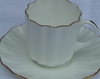 Antique Porcelain Doulton Burslem Cup and Saucer Made in England beautiful set circa 1886 Collectable Vintage Porcelain Coffee Cup & Saucer