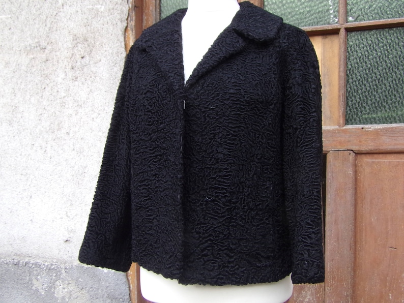 Real Fur Jackets Astrakhan Persian Lamb Fur Coat Black Size 10 Women/'s Astrakhan Jackets Autumn Winter Outerwear Women Coat