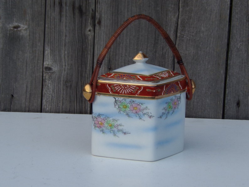 Antique Porcelain Foreign Japanese Tea Biscuit Cookie Jar Hand Etsy UK